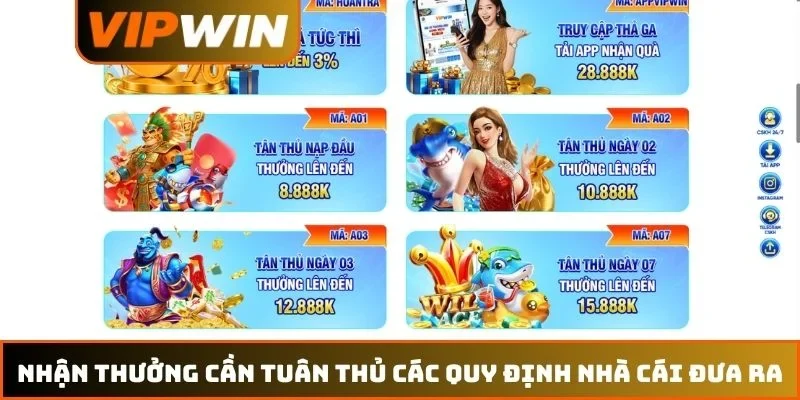 Nhận thưởng cần tuân thủ các quy định nhà cái đưa ra
